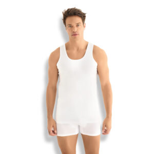 Men's White Cotton Tank Undershirt
