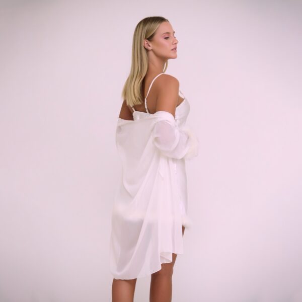 Satin Dress & Tulle With Soft Feather - Image 9