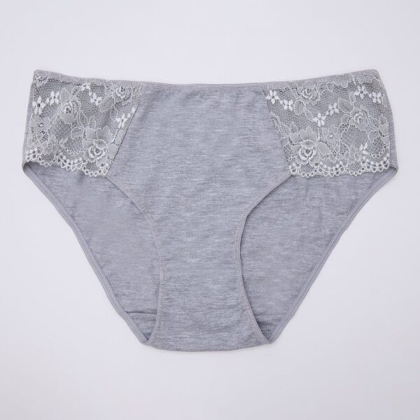 Medium Waist Cotton Bikini Panty With Lace Side Panels