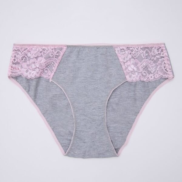 Medium Waist Cotton Bikini Panty With Lace Side Panels - Image 9