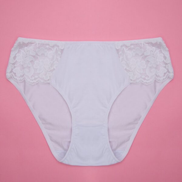 Medium Waist Cotton Bikini Panty With Lace Side Panels - Image 7