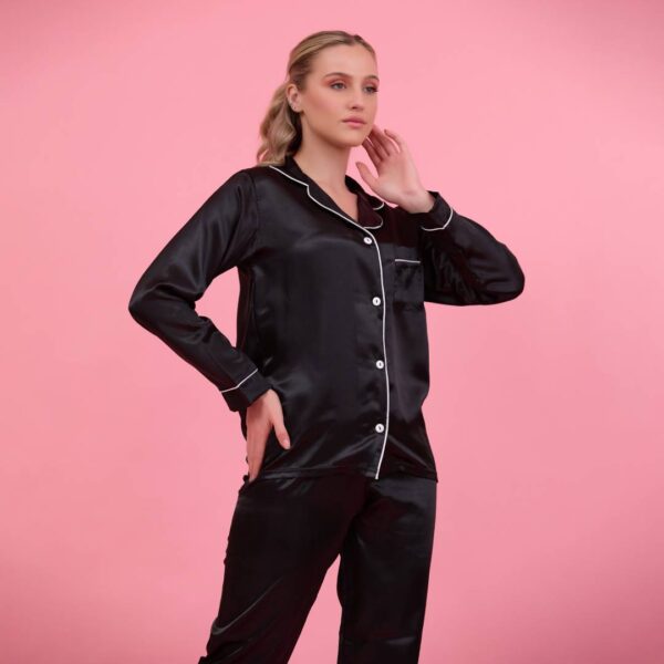 Satin  Long Sleeve Pyjama - Image 3
