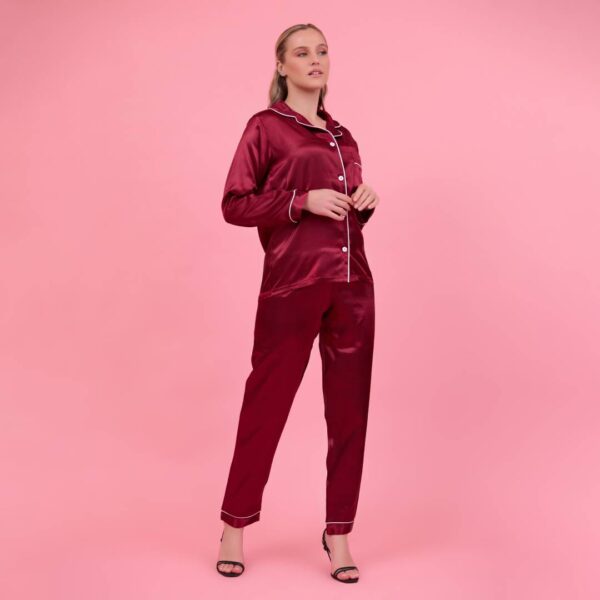 Satin  Long Sleeve Pyjama - Image 8