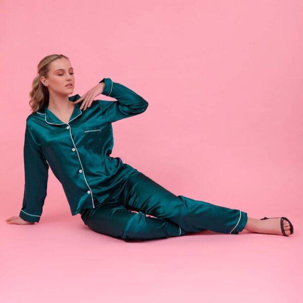 Satin  Long Sleeve Pyjama - Image 5