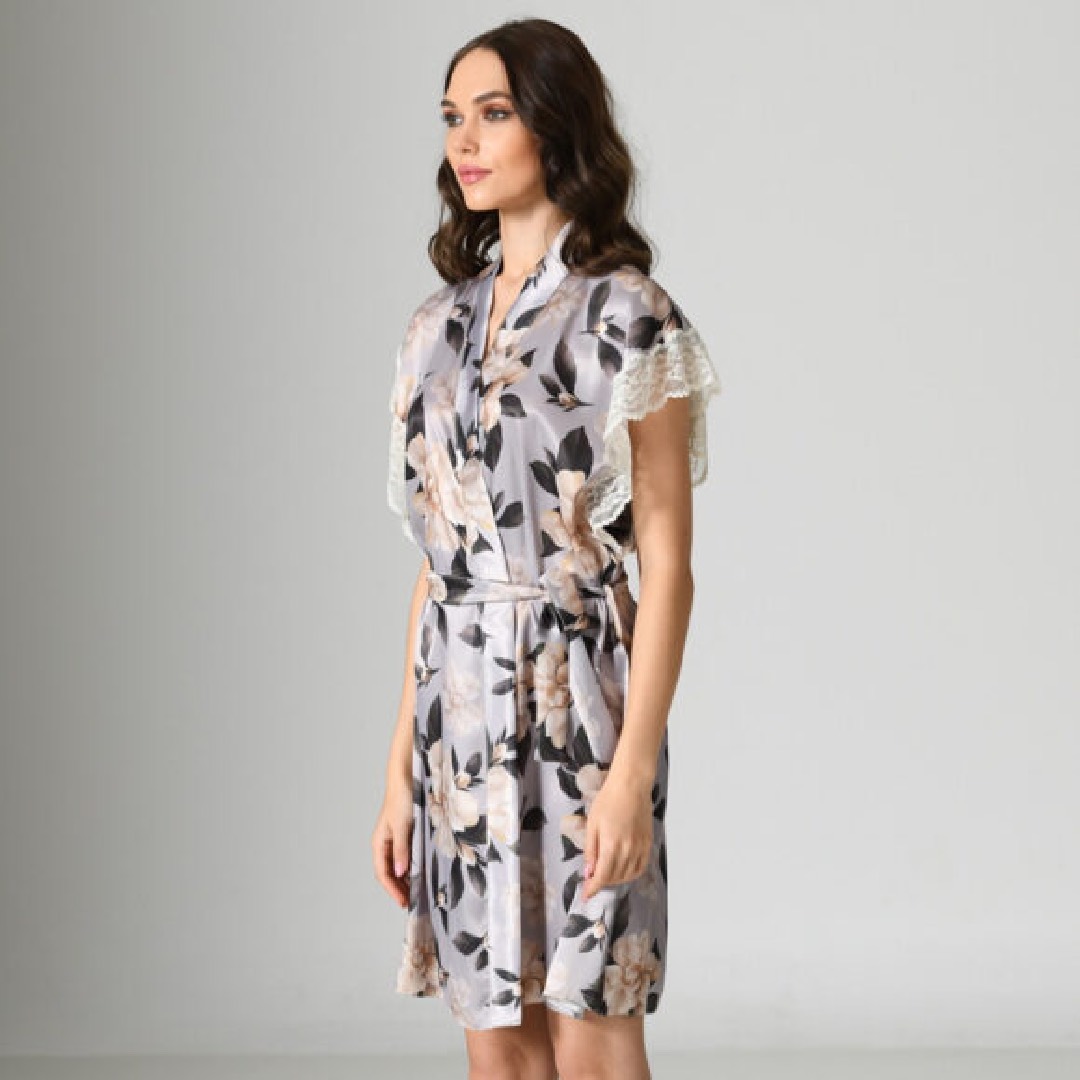 Floral Satin Robe