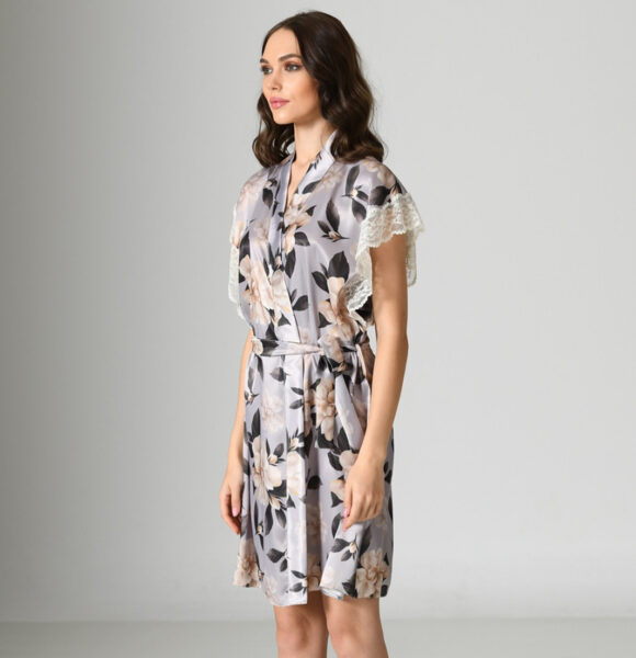 Floral Satin Robe