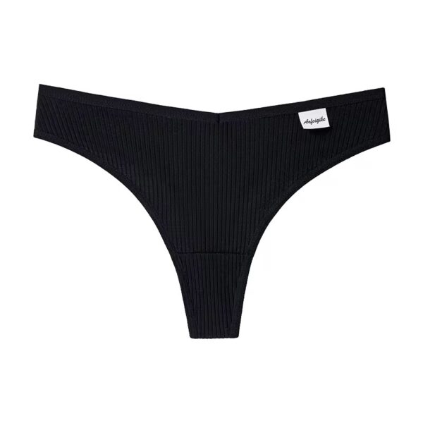 Cotton Ribbed Thong - Image 5