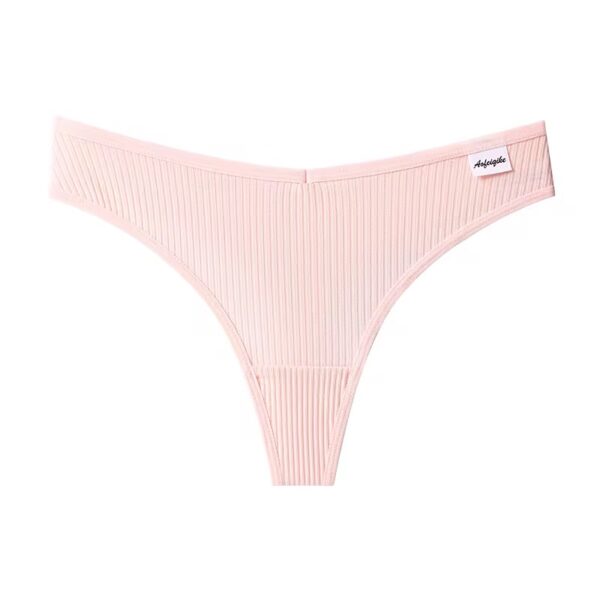 Cotton Ribbed Thong - Image 2