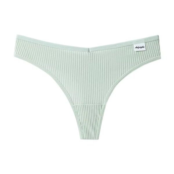Cotton Ribbed Thong - Image 4