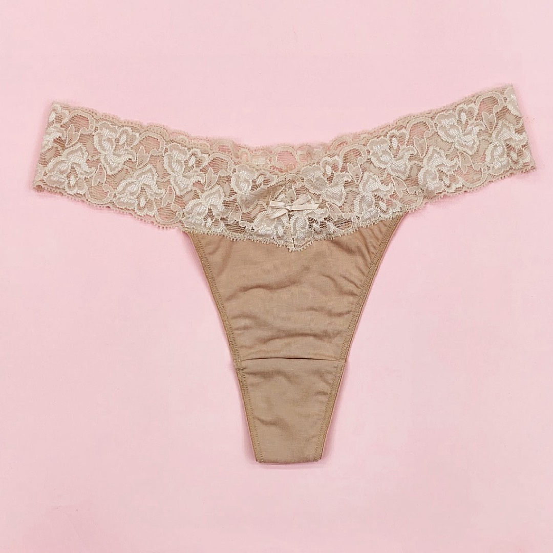 Cotton & Lace Thong