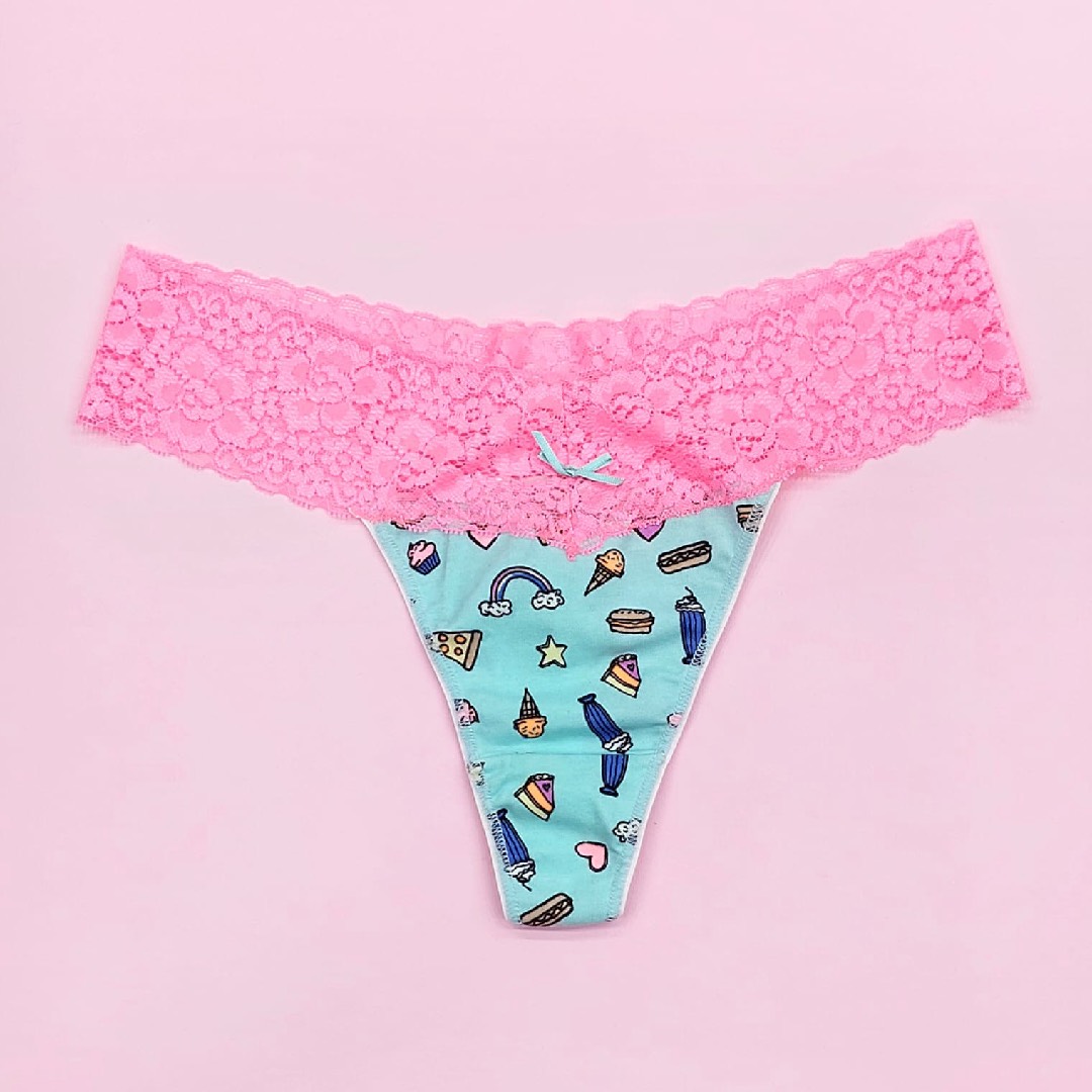 Cotton & Lace Thong