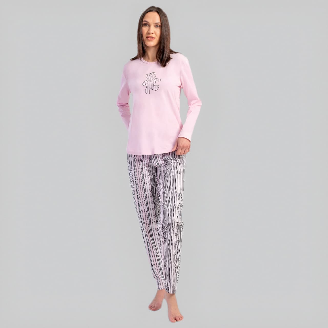 Striped Print PJ Set