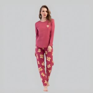 Teddy Bear Print PJ Set