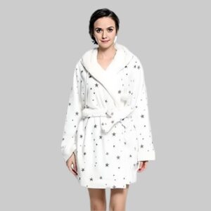Star Print Fleece Robe