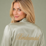 Sage Green Satin Bridesmaid Robe - Image 2