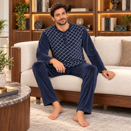 Diamond Pattern Velvet Pyjama