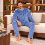 Diamond Pattern Velvet Pyjama - Image 2