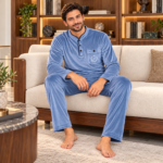Royal Black Velvet Men’s Pyjama - Image 3